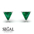 Triangle Cut Emerald Earrings - Clementine No. 6