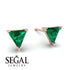 Triangle Cut Emerald Earrings - Clementine No. 5