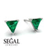 Triangle Cut Emerald Earrings - Clementine No. 6