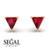 Triangle Cut Ruby Earrings - Clementine No. 10