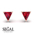 Triangle Cut Ruby Earrings - Clementine No. 11