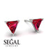 Triangle Cut Ruby Earrings - Clementine No. 12