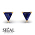 Triangle Cut Sapphire Earrings - Clementine No. 13