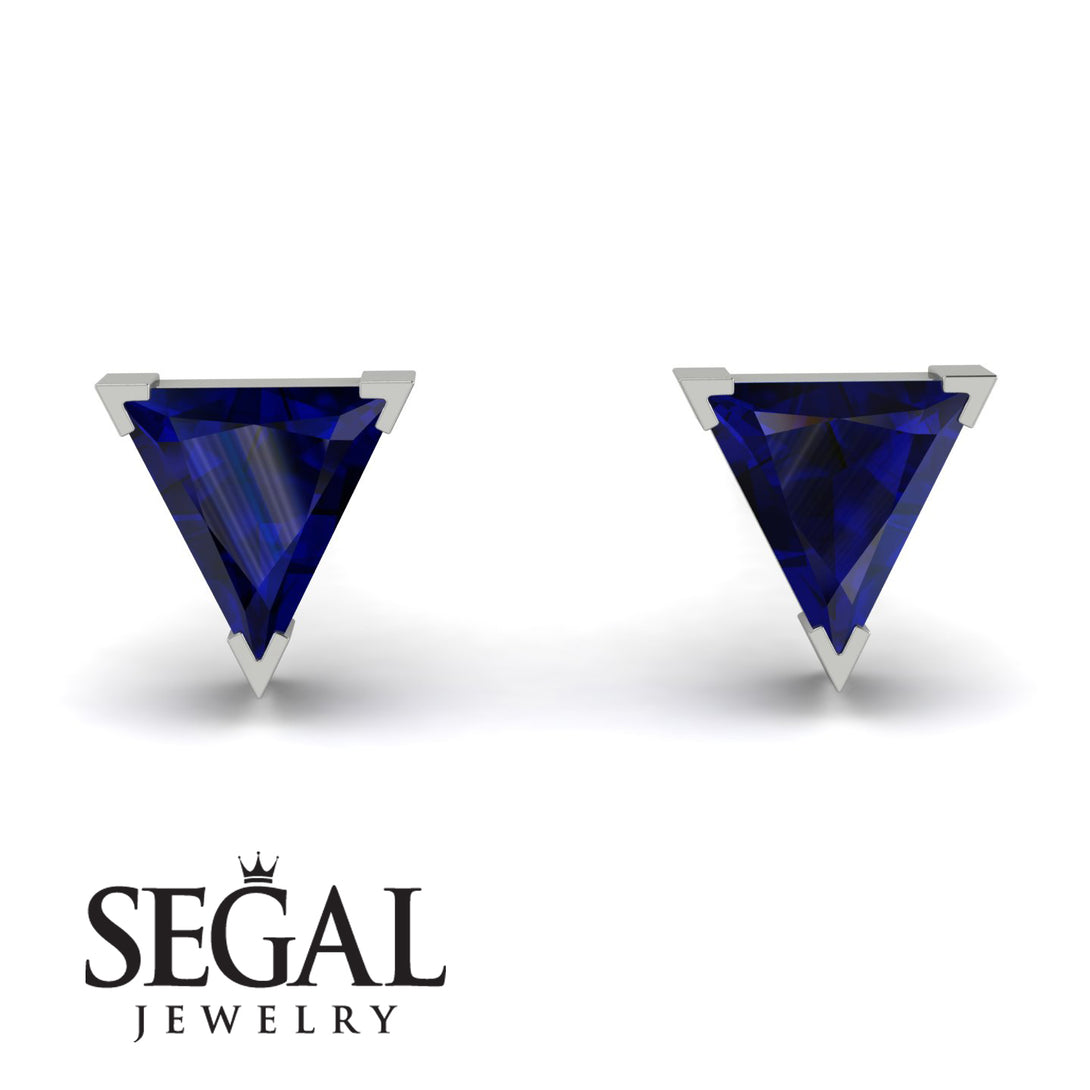 Triangle Cut Sapphire Earrings - Clementine No. 15