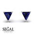 Triangle Cut Sapphire Earrings - Clementine No. 15