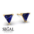 Triangle Cut Sapphire Earrings - Clementine No. 13