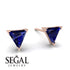 Triangle Cut Sapphire Earrings - Clementine No. 14