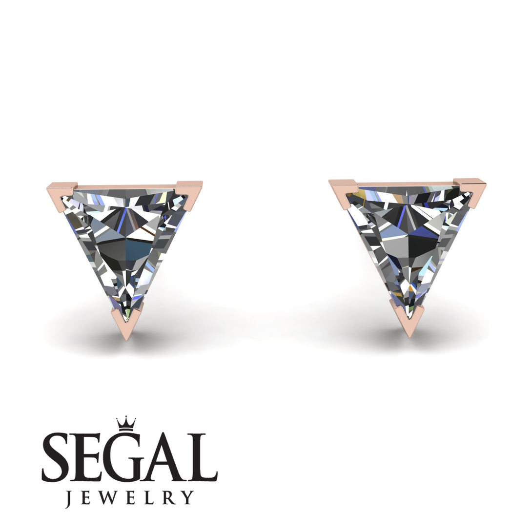 Triangle Cut Diamond Earrings - Clementine No. 2