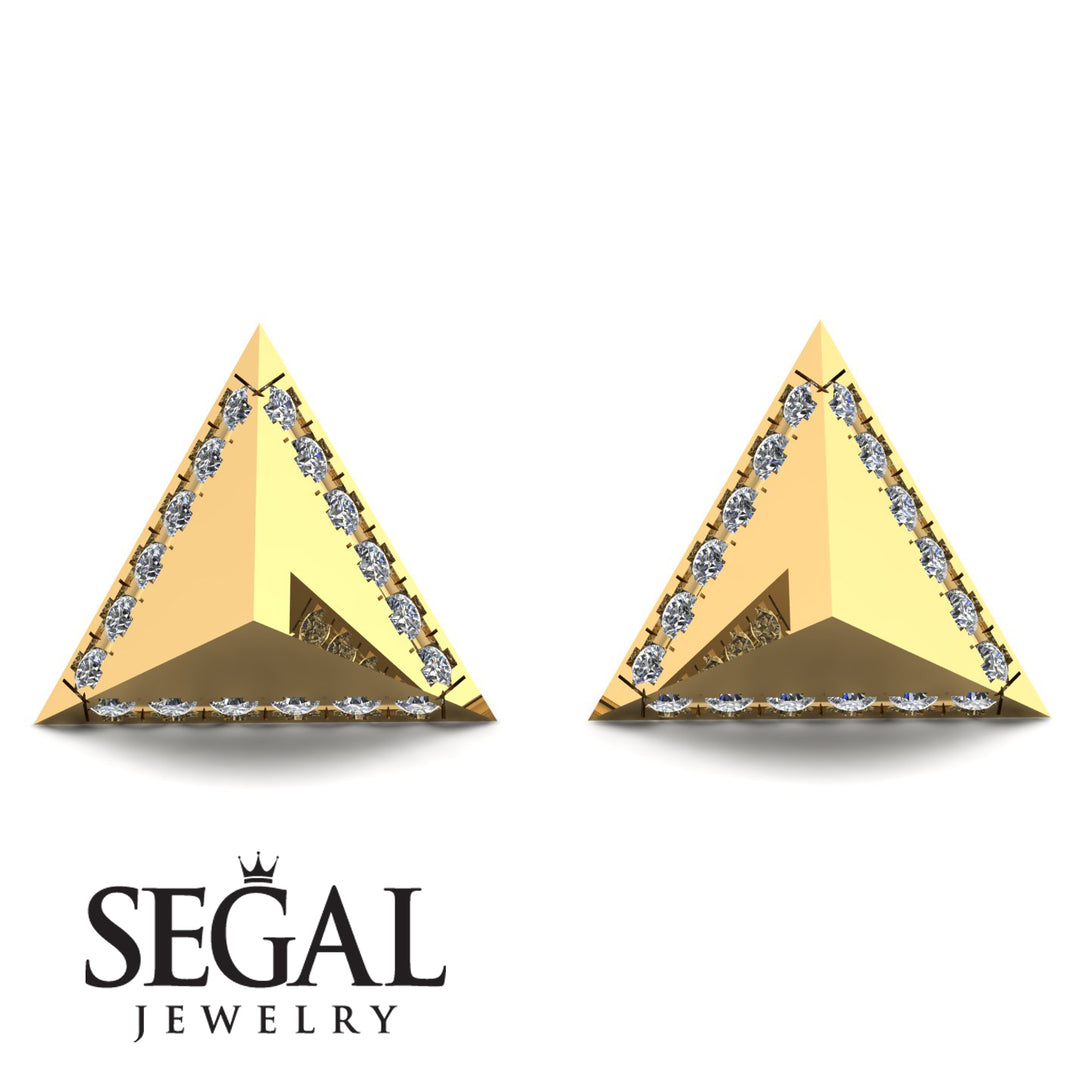 Triangle Diamond Earrings Geometrical - Milan No. 1