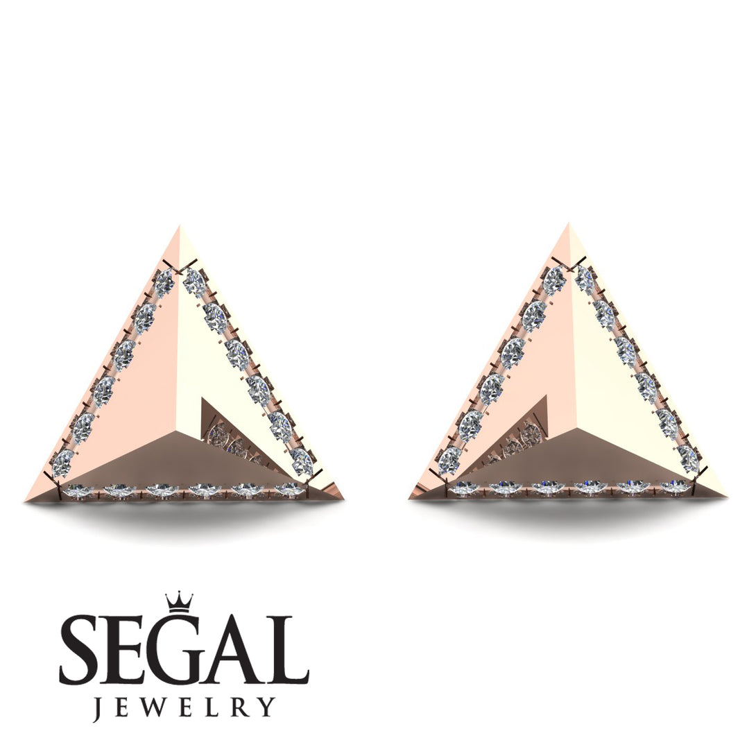 Triangle Diamond Earrings Geometrical - Milan No. 2