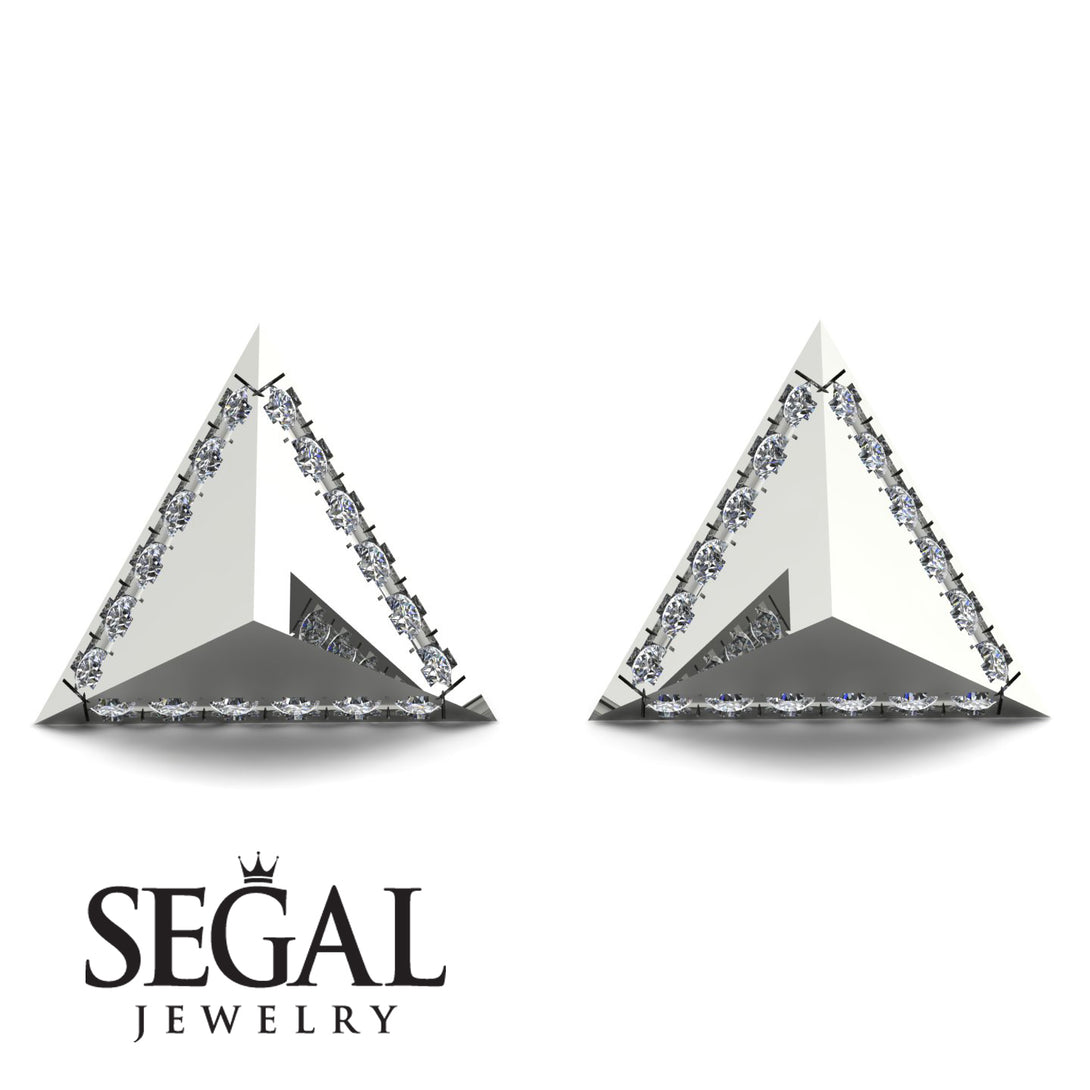 Triangle Diamond Earrings Geometrical - Milan No. 3