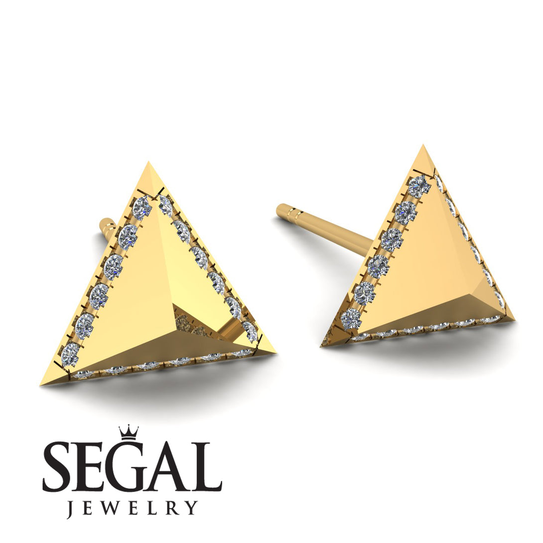 Triangle Diamond Earrings Geometrical - Milan No. 1