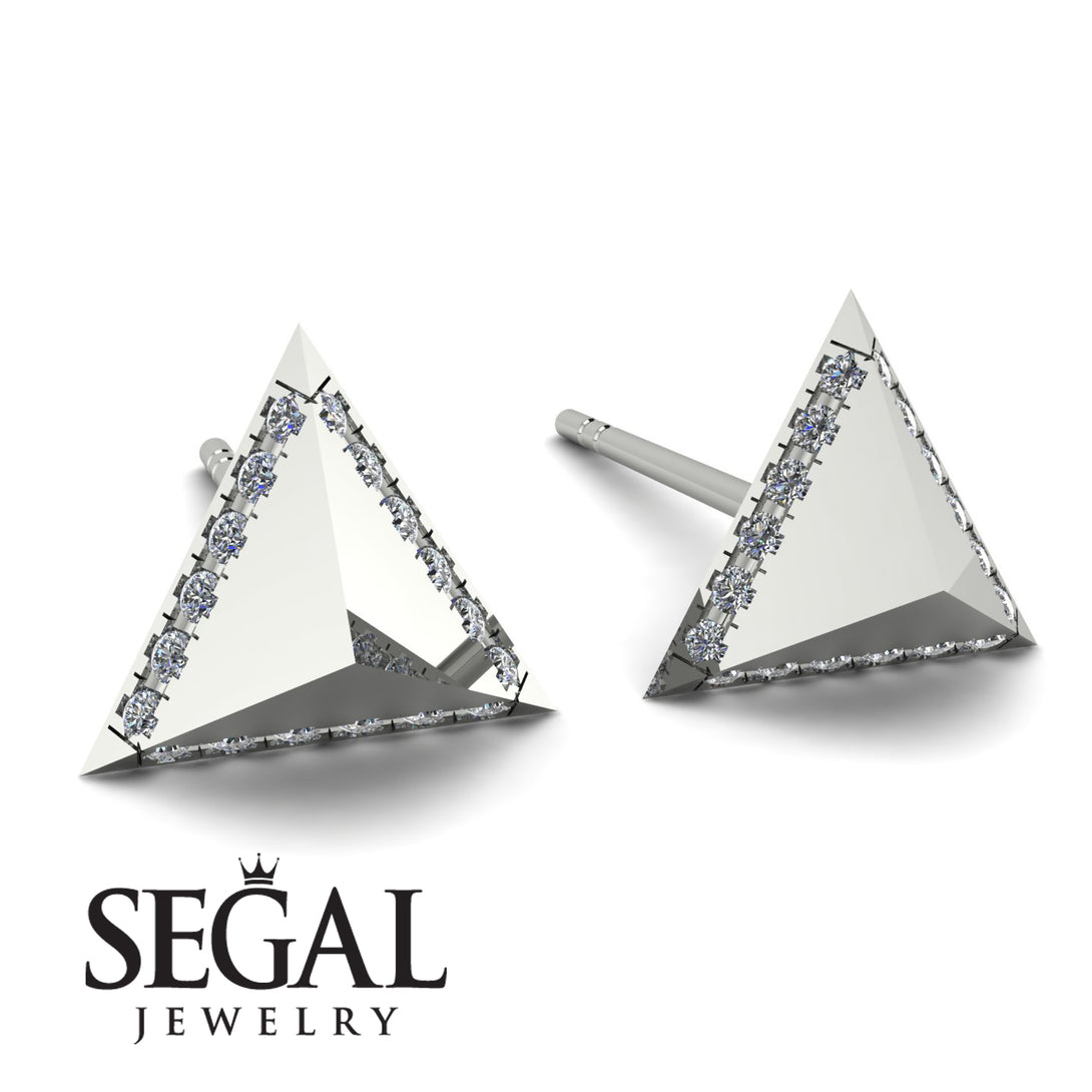 Triangle Diamond Earrings Geometrical - Milan No. 3