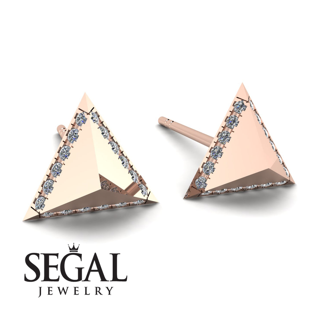 Triangle Diamond Earrings Geometrical - Milan No. 2