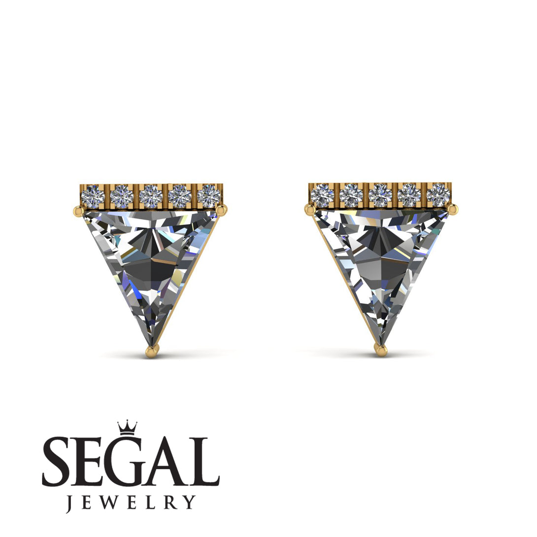 Triangle Diamond Earrings Stud - Kairi No. 1