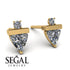 Triangle Diamond Earrings With Round Stone - Estella No. 1 image 9