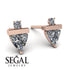 Triangle Diamond Earrings With Round Stone - Estella No. 2 image 9