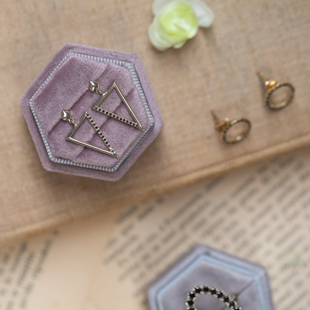 Triangle Diamond Stud Earrings - Amiyah No. 3
