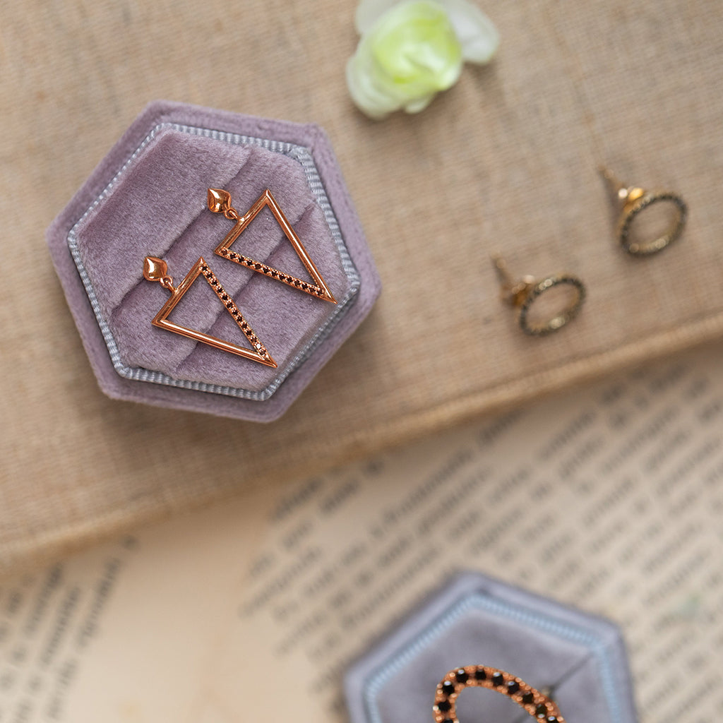 Triangle Diamond Stud Earrings - Amiyah No. 2