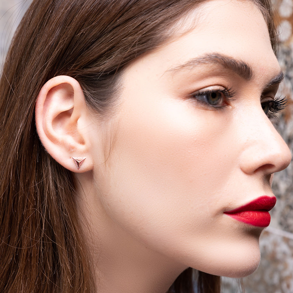 Triangle Black Diamond Earrings Geometrical - Milan No. 8
