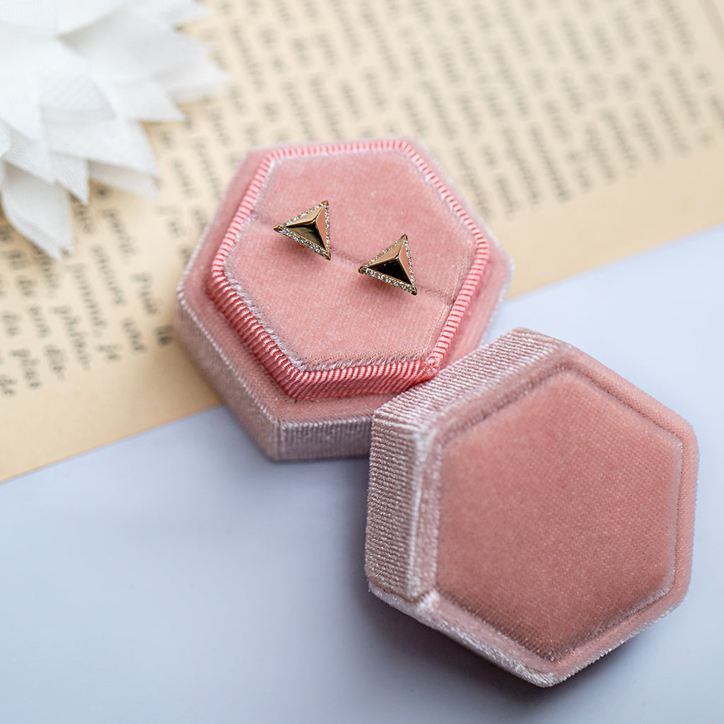 Triangle Emerald Earrings Geometrical - Milan No. 4