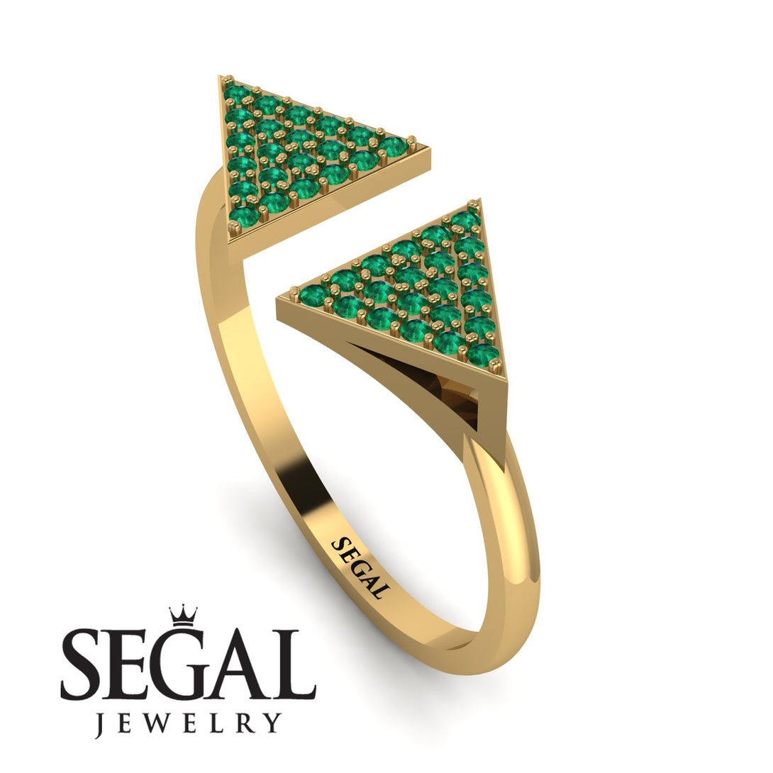 Triangle Open Emerald Ring - Hope No. 4