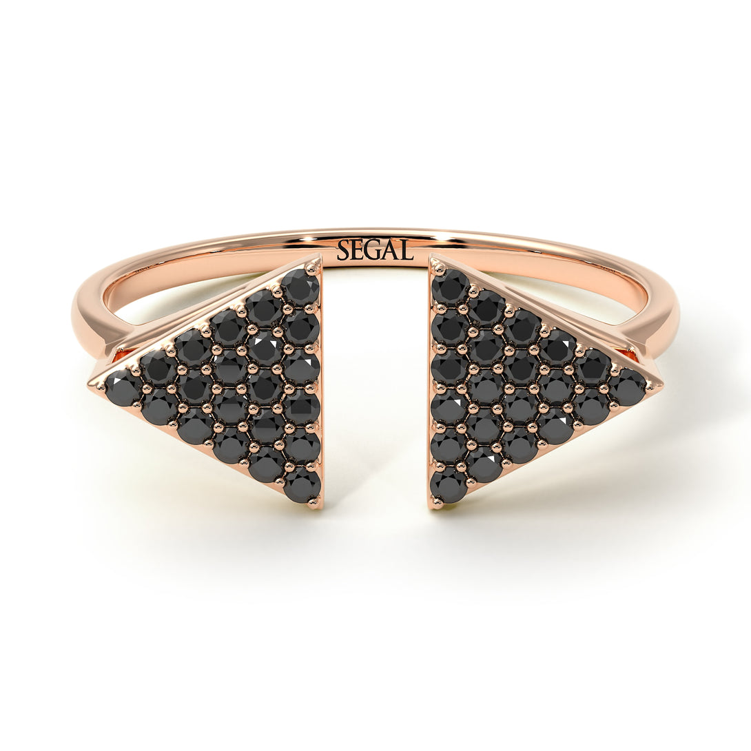 Triangle Open Black Diamond Ring - Hope No. 8