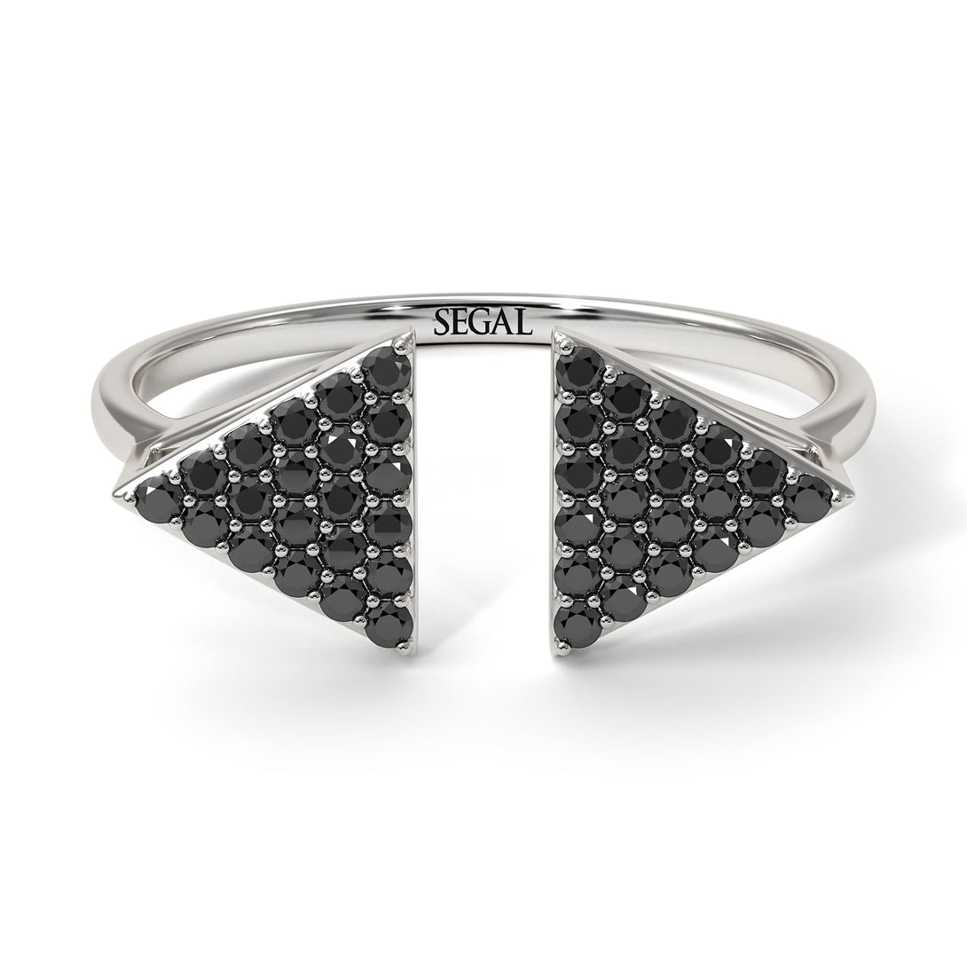 Triangle Open Black Diamond Ring - Hope No. 9