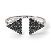Triangle Open Black Diamond Ring - Hope No. 9 image 1