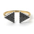Two Tones Triangle Open Black Diamond Ring - Hope No. 20
