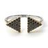 Two Tones Triangle Open Black Diamond Ring - Hope No. 20