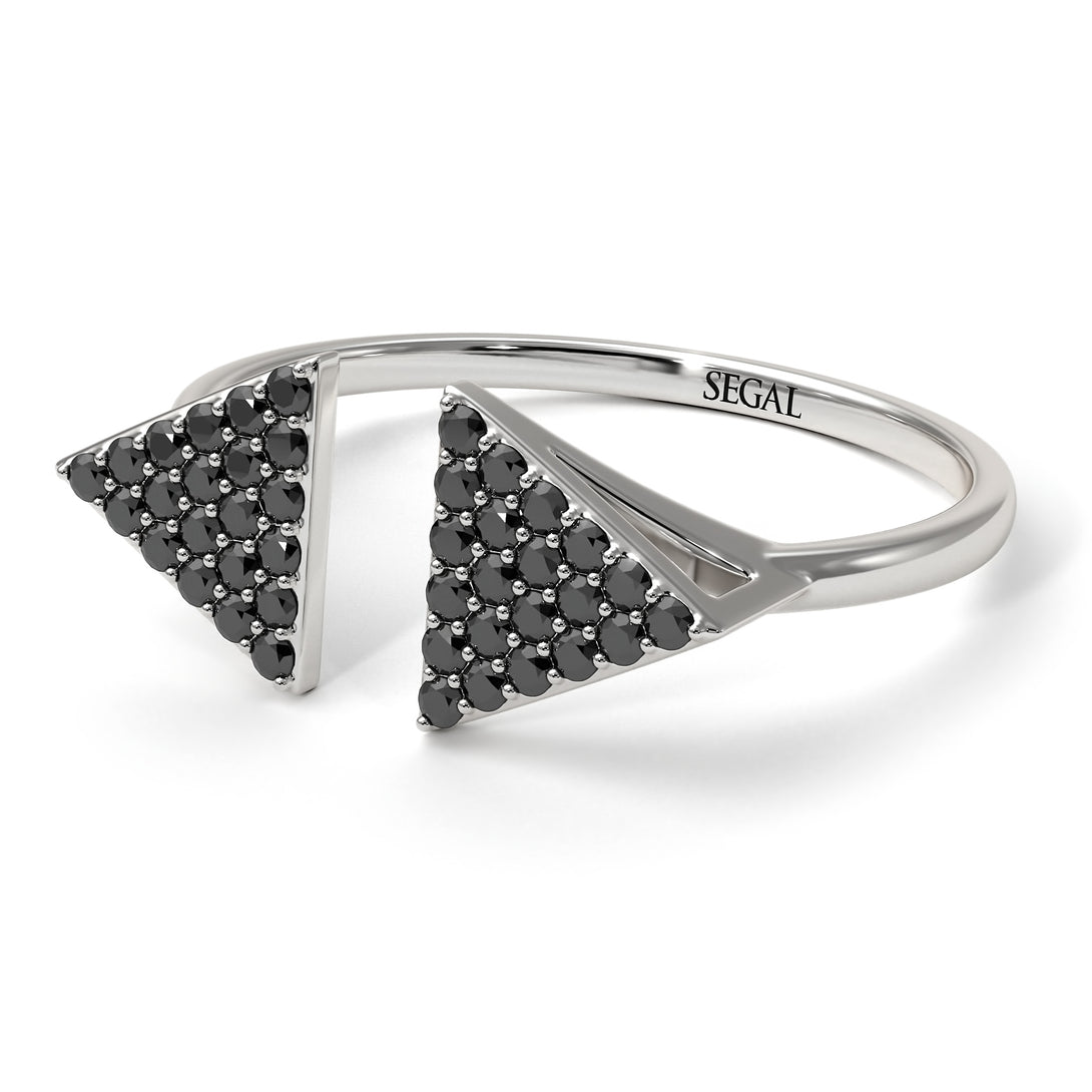 Triangle Open Black Diamond Ring - Hope No. 9