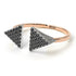 Two Tones Triangle Open Black Diamond Ring - Hope No. 21
