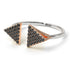 Two Tones Triangle Open Black Diamond Ring - Hope No. 21