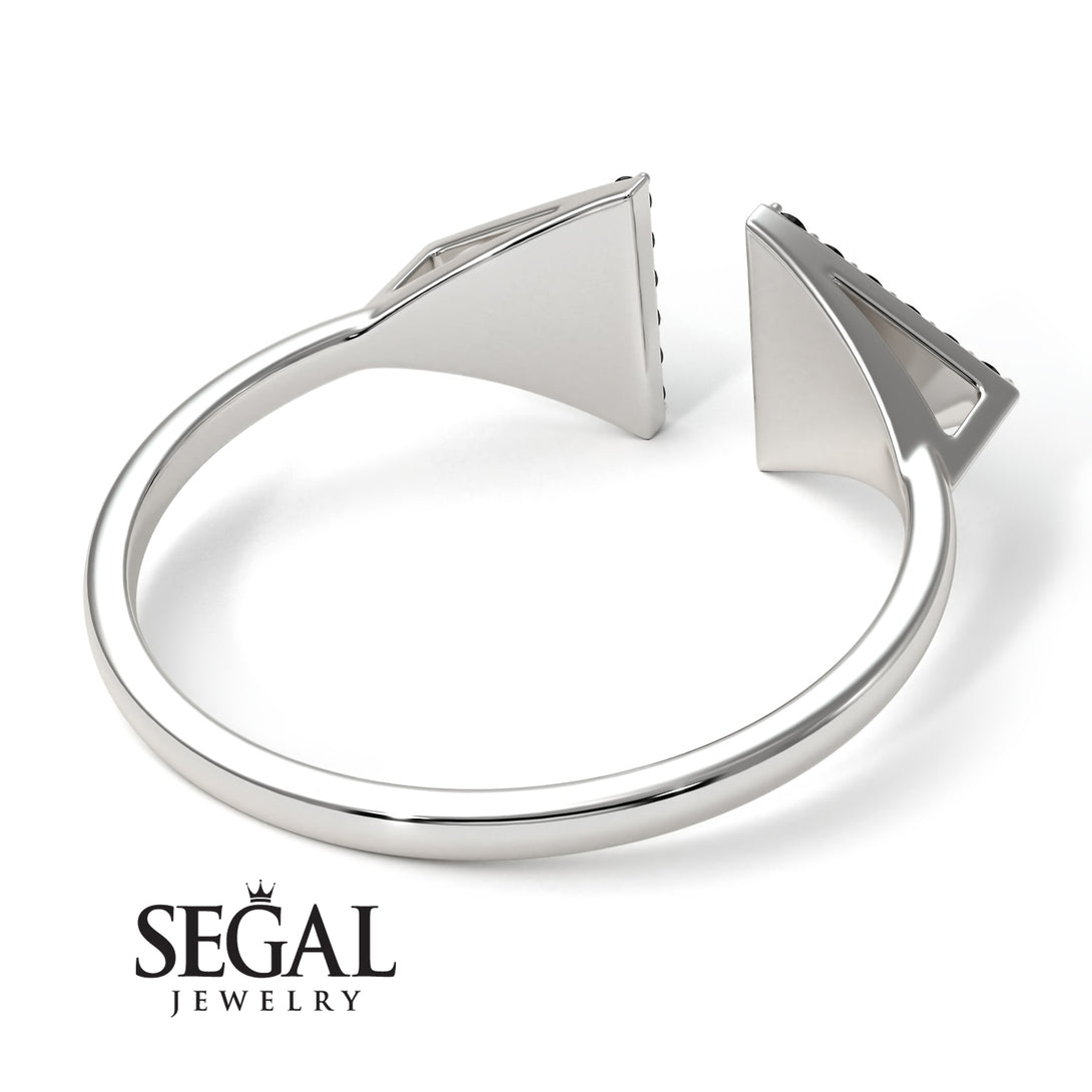 Triangle Open Black Diamond Ring - Hope No. 9