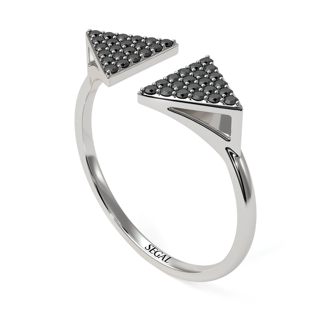Triangle Open Black Diamond Ring - Hope No. 9