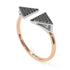 Two Tones Triangle Open Black Diamond Ring - Hope No. 21
