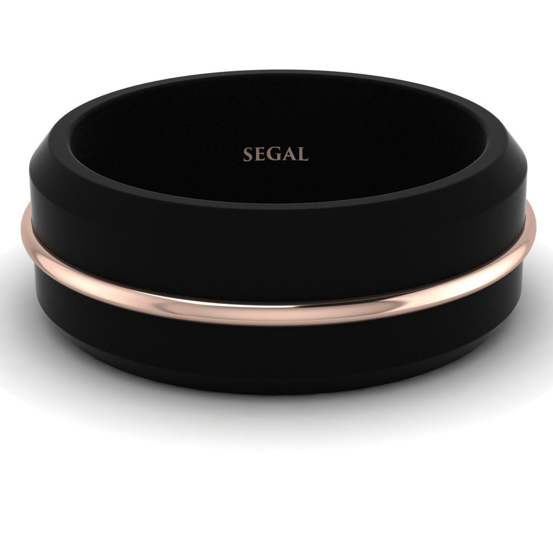 Black Titanium & Gold Men's Ring - Wyatt No. 2