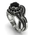 Unique Black Diamond Halo Bridal Set - Jessica No. 39 image 1
