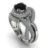 Unique Black Diamond Halo Bridal Set - Jessica No. 9