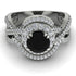 Unique Black Diamond Halo Bridal Set - Jessica No. 9 image 2
