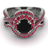 Unique Black Diamond Halo Bridal Set - Jessica No. 54 image 2