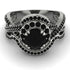 Unique Black Diamond Halo Bridal Set - Jessica No. 39