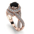Unique Black Diamond Halo Engagement Ring - Jessica No. 8