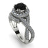 Unique Black Diamond Halo Engagement Ring - Jessica No. 9