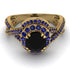 Unique Black Diamond Halo Engagement Ring - Jessica No. 67