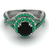 Unique Black Diamond Halo Engagement Ring - Jessica No. 24