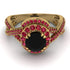Unique Black Diamond Halo Engagement Ring - Jessica No. 52