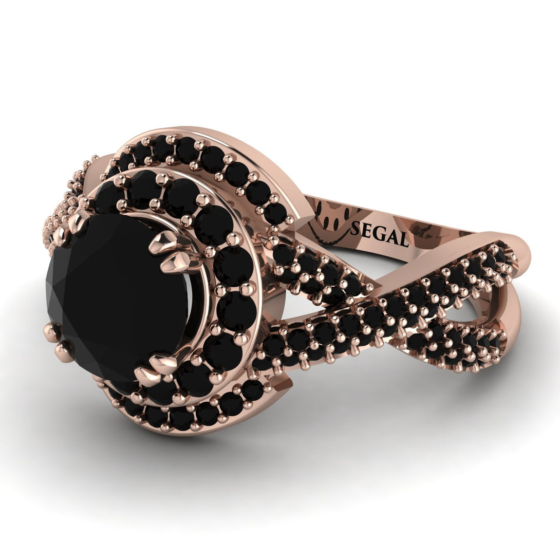 Unique Black Diamond Halo Engagement Ring - Jessica No. 38