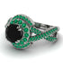 Unique Black Diamond Halo Engagement Ring - Jessica No. 24 image 3